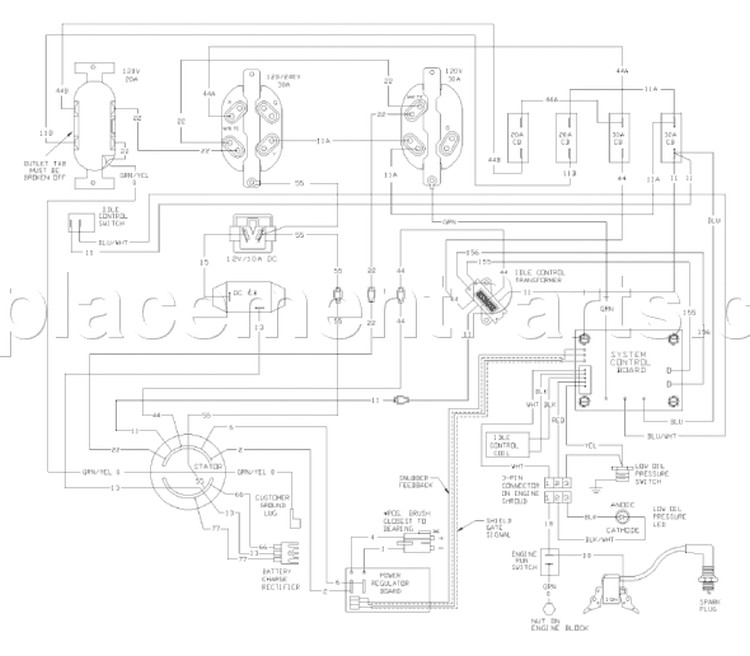 Page D Diagram and Parts List for 9779-2  Briggs and Stratton Generator